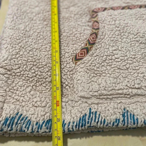 Sundance Mountain Loft Oversized Boho Pullover Sherpa Sweater Aztec Beige Sz XS - Picture 9 of 10